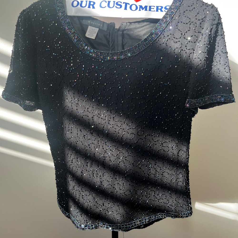 Beaded/Sequin short sleeve top